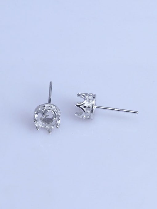 Supply 925 Sterling Silver 18K White Gold Plated Geometric Earring Setting Stone size: 5*5mm 0