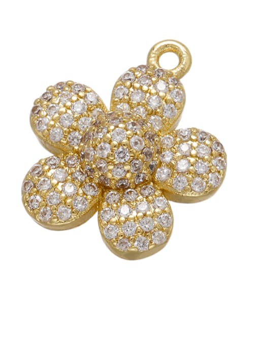 KOKO Brass Diamond Gold Plated Flower Pendant 1