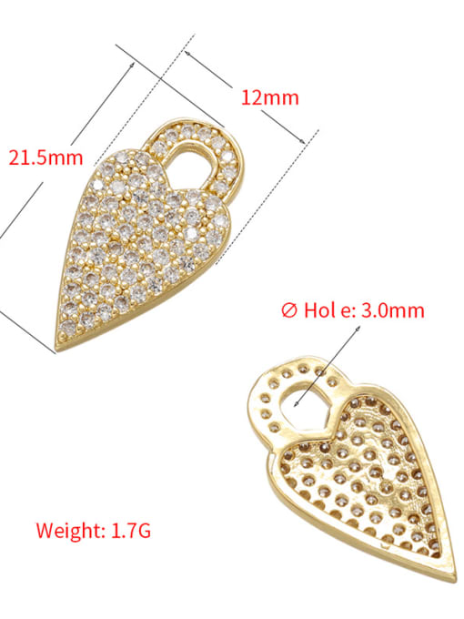 KOKO Brass Cubic Zirconia Micro Inlay Heart Pendant 2
