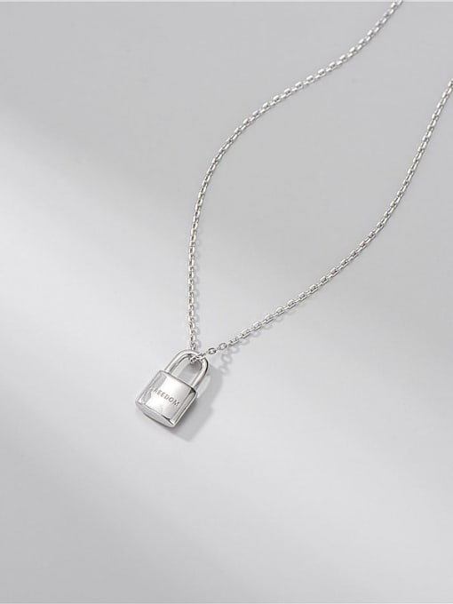 FREEDOM 925 Sterling Silver Locket Minimalist Necklace