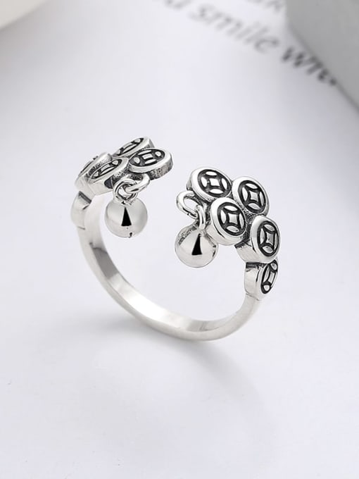 TAIS 925 Sterling Silver Geometric Vintage Band Ring 2
