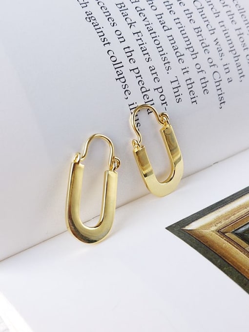 YUANFAN 925 Sterling Silver Geometric Minimalist Huggie Earring