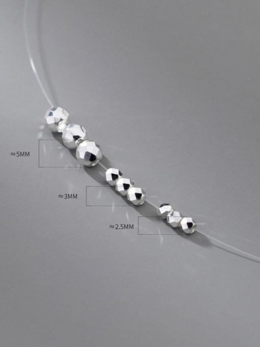 FAN 925 Sterling Silver Geometric Minimalist Beads 0