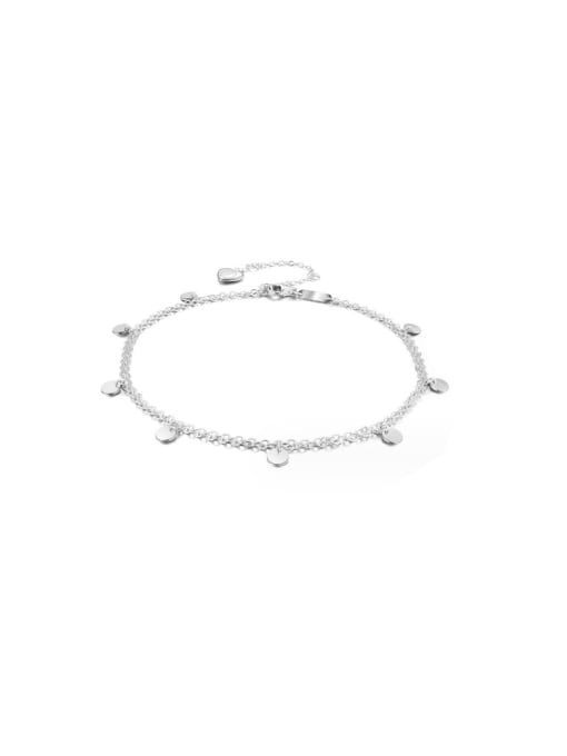 platinum 925 Sterling Silver Geometric Minimalist Link Bracelet