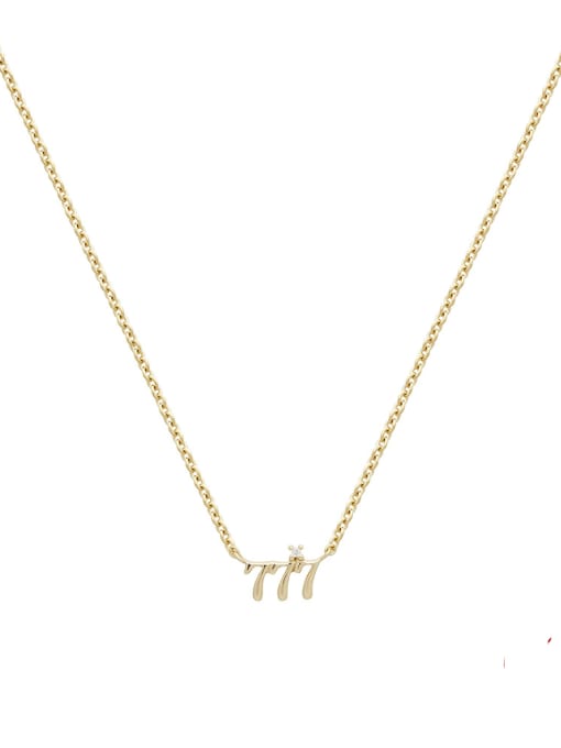 Gold 777 925 Sterling Silver Number Minimalist Necklace