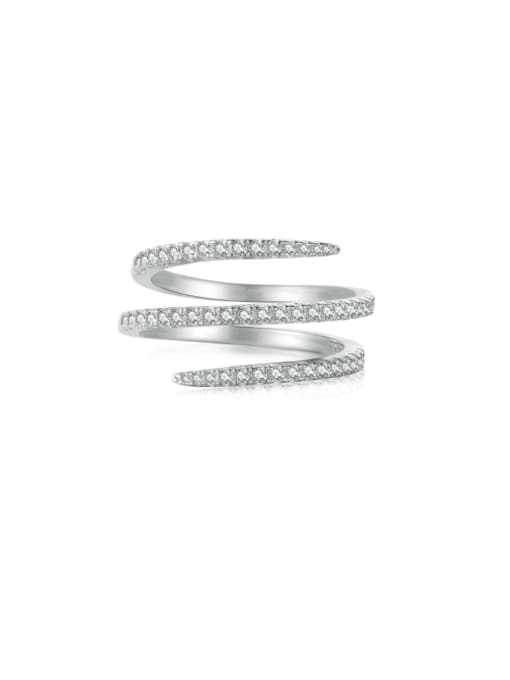 DY120567 S W WH 925 Sterling Silver Cubic Zirconia Water Drop Dainty Stackable Ring