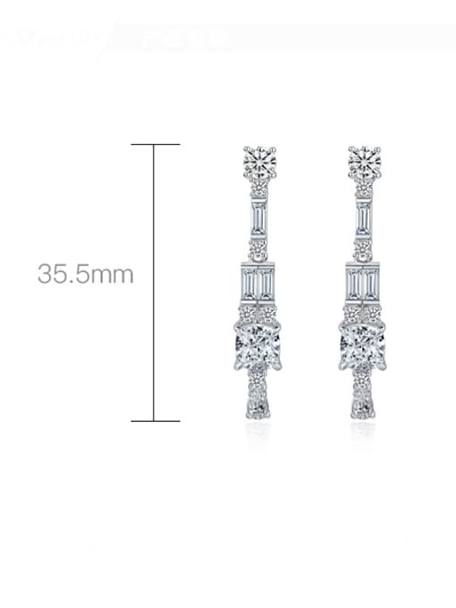 A&T Jewelry 925 Sterling Silver High Carbon Diamond Geometric Luxury Cluster Earring 2