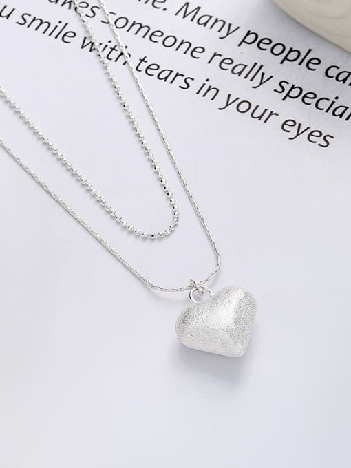TAIS 925 Sterling Silver Heart Dainty Multi Strand Necklace 2