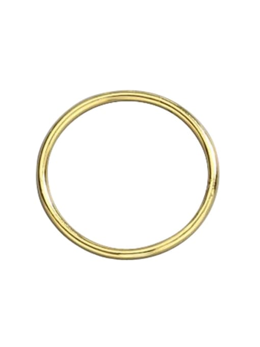 Gold 925 Sterling Silver Line Round Minimalist Band Ring