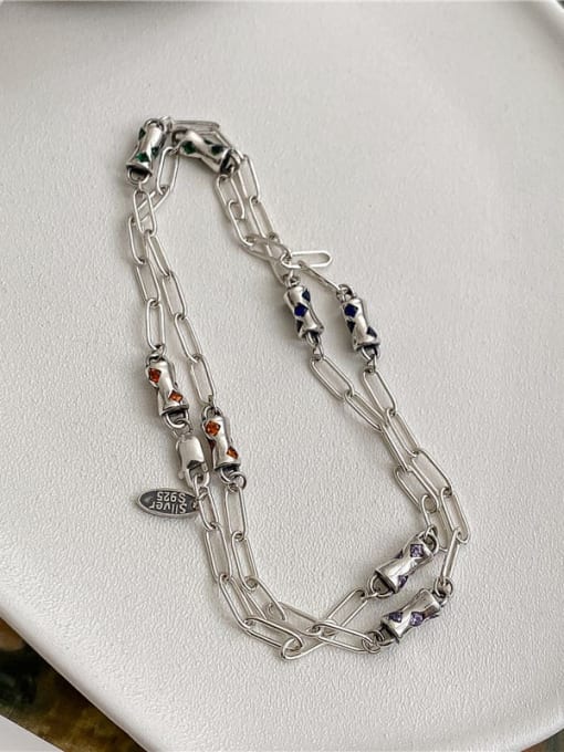 ARTTI 925 Sterling Silver Cubic Zirconia Geometric Vintage Necklace 0