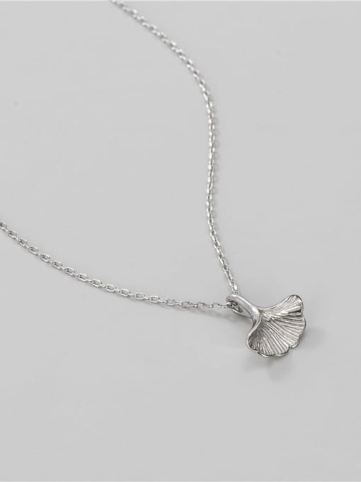 Ginkgo Leaf Necklace White Gold 925 Sterling Silver Leaf Minimalist Necklace