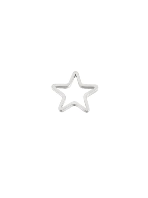 Steel color Stainless steel geometric star jewelry accessories/hollow five-pointed star pendant