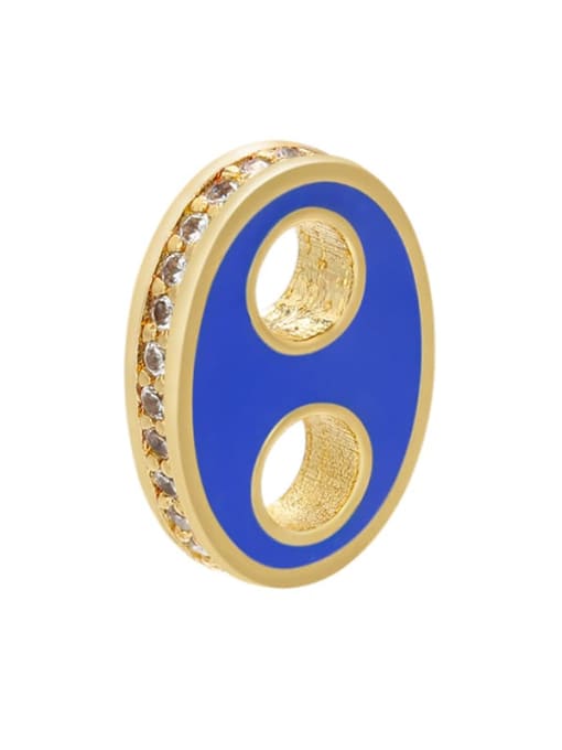navy blue Brass Micropaved Zircon Drip Pendant