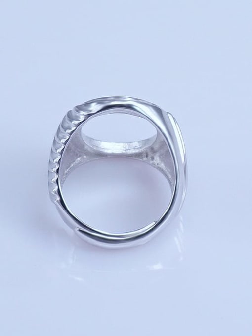 Supply 925 Sterling Silver 18K White Gold Plated Round Ring Setting Stone size: 15*22mm 2