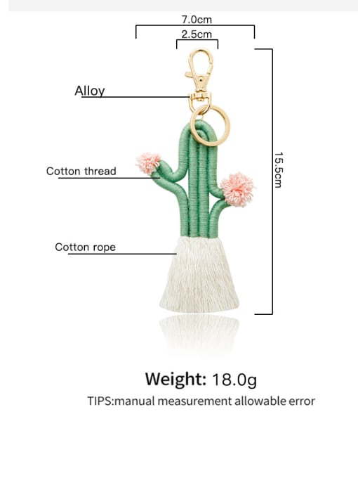 JMI Alloy Cotton Cactus Cute Hand-Woven Key Chain/ Bag Pendant 2