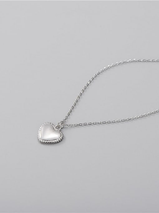 Lace Heart Necklace 925 Sterling Silver Heart Minimalist Necklace