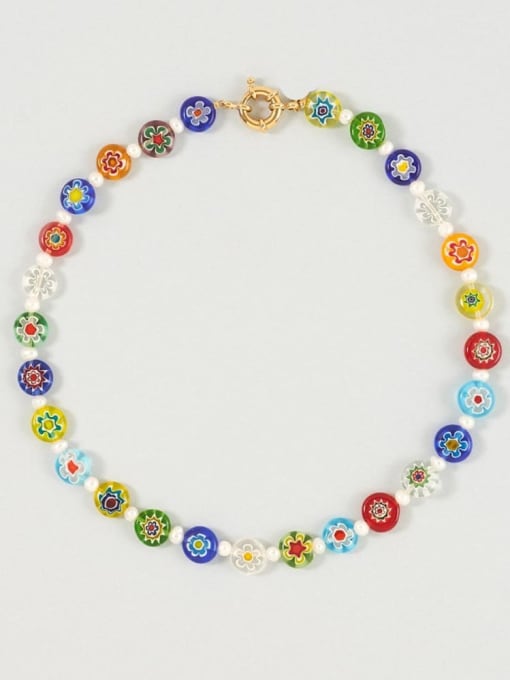 Necklace Glass Stone Flower Bohemia Handmade Beaded Bracelet