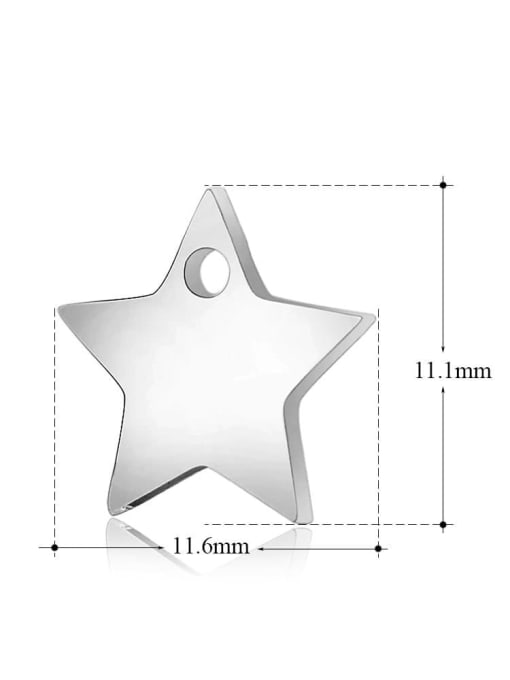 FTime Stainless steel Star Charm Height : 11.1 mm , Width: 11.6 mm 1