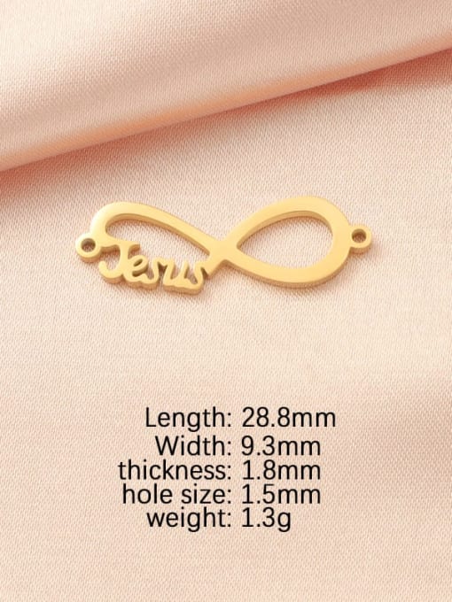 Gold side double hole Stainless steel Minimalist Letter DIY Pendant