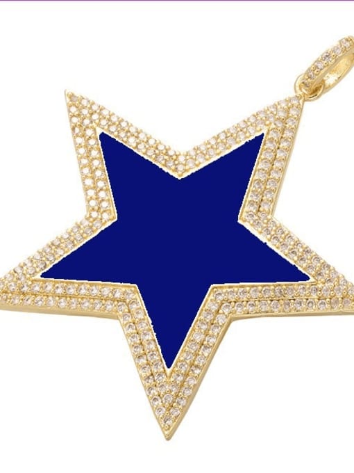navy blue Copper Pentagram Micro Setting Pendant