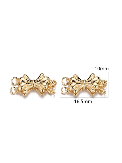 14K gold D861 Brass Minimalist Bowknot DIY Pendant