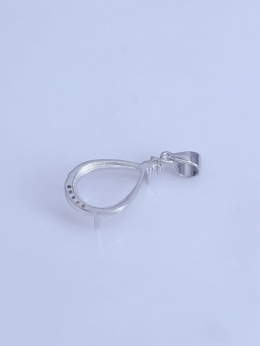 Supply 925 Sterling Silver Rhodium Plated Water Drop Pendant Setting Stone size: 10*14mm 2