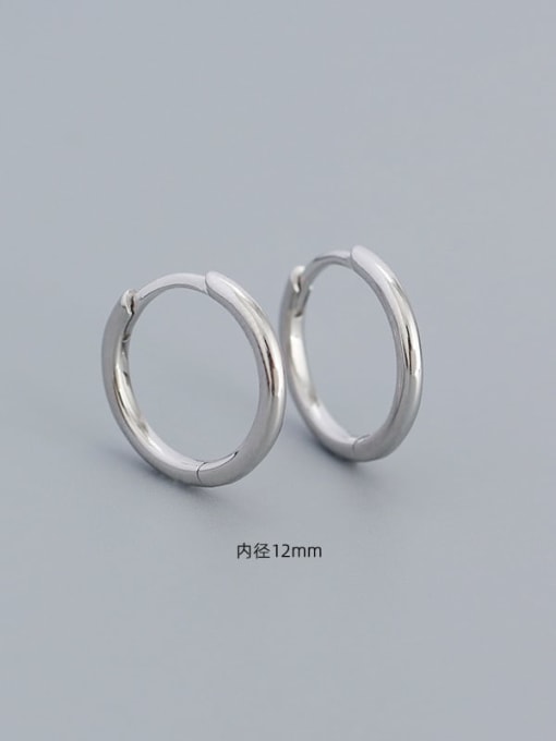 White gold (12mm) 925 Sterling Silver Geometric Minimalist Stud Earring