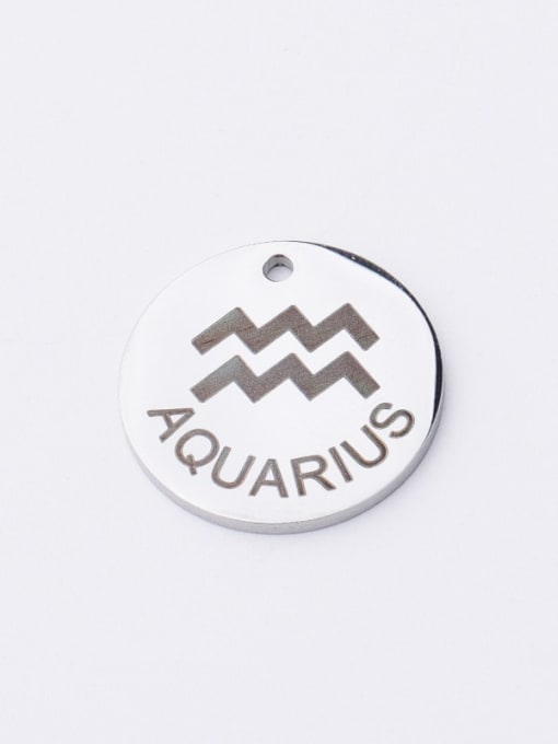 aquarius Stainless steel Laser Lettering 12 constellations Single hole DIY jewelry accessories