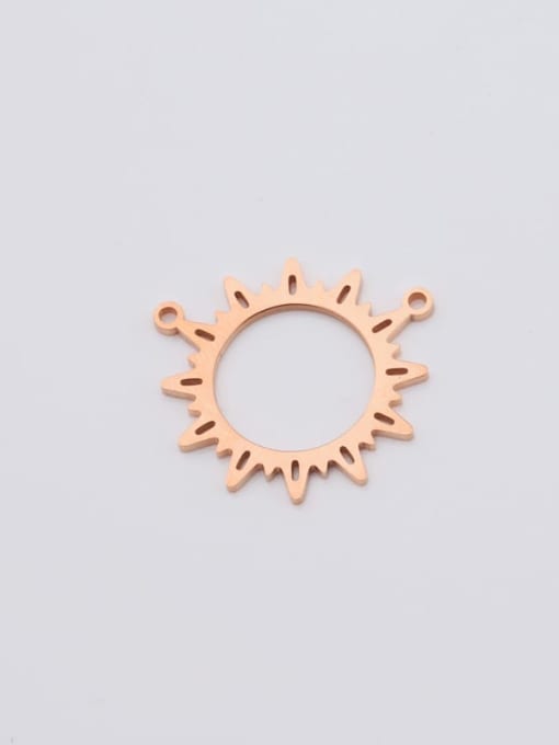 rose gold Stainless steel gear sun flower pendant Connectors