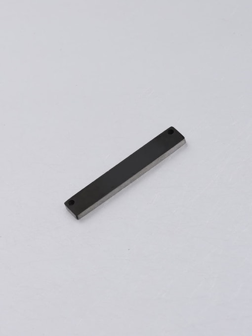 black Stainless steel mirror polished long strip tag