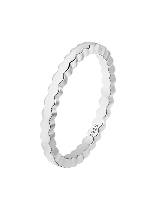 PNJ-Silver 925 Sterling Silver Cubic Zirconia Geometric Minimalist Band Ring 4