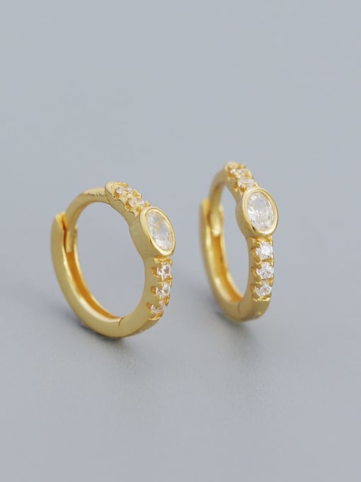 Gold (egg stone) 925 Sterling Silver Cubic Zirconia Geometric Dainty Stud Earring