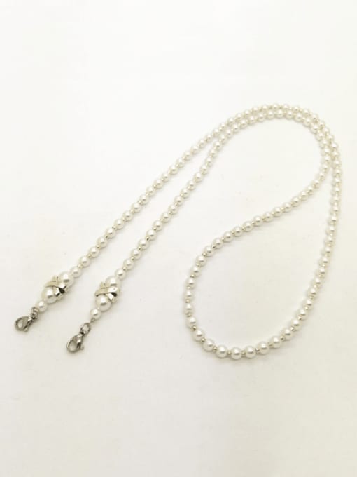JMI Titanium Steel Imitation Pearl Minimalist Beaded Handmade Mask Chain Sunglass Chains 1