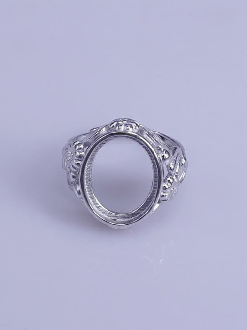 Supply 925 Sterling Silver 18K White Gold Plated Geometric Ring Setting Stone size: 12*15mm 0