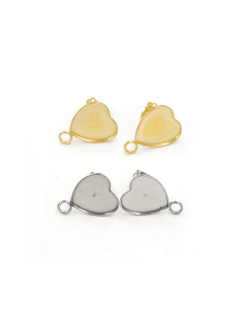 MEN PO Stainless steel love heart with sling ring earring bottom support 1