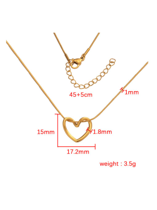 MEN PO Stainless steel Heart Minimalist Necklace 3