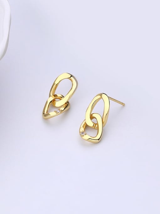 E2478 Gold 925 Sterling Silver Geometric Minimalist Stud Earring