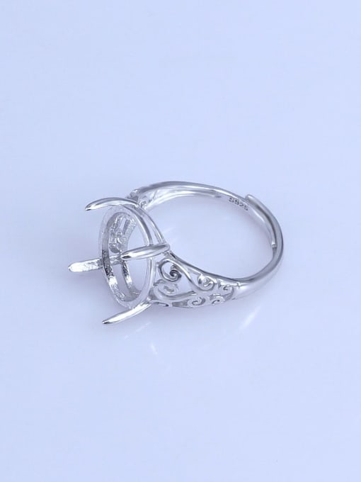 Supply 925 Sterling Silver 18K White Gold Plated Geometric Ring Setting Stone size: 8*10 11*13 10*14 12*15 13*17 15*20MM 1