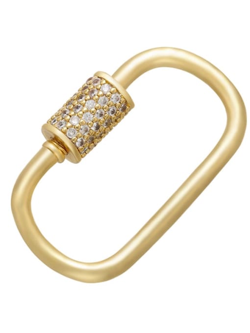 Gold partial diamond Brass Cubic Zirconia Micro Inlay Geometric  Pendant