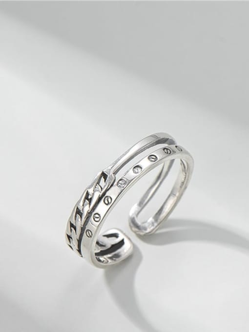 ARTTI 925 Sterling Silver Geometric Vintage Stackable Ring