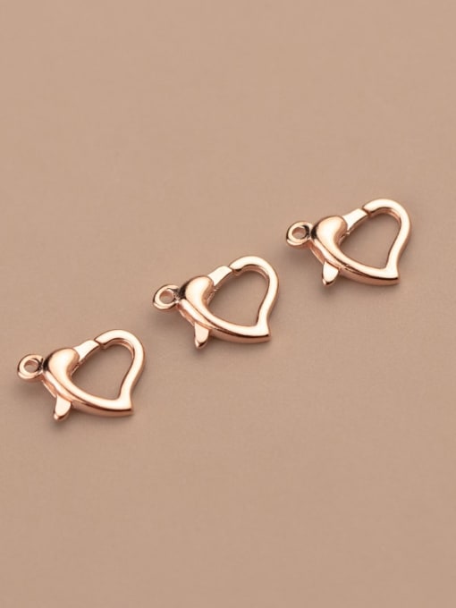 Rose Gold 925 Sterling Silver Heart Spring  Buckle Ring Clasp