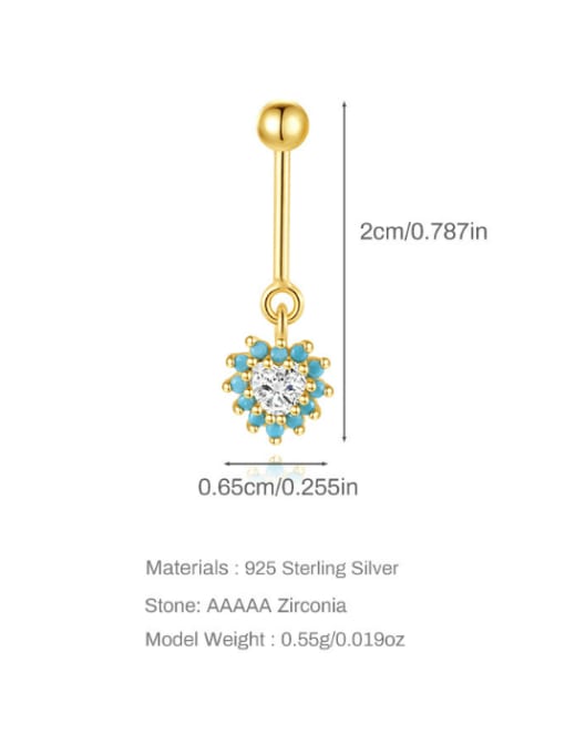 Single Gold 4 925 Sterling Silver Cubic Zirconia Flower Minimalist Single Earring