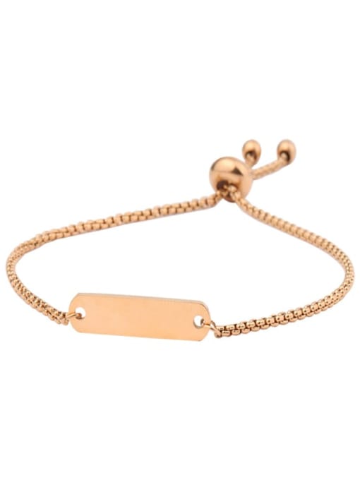 rose gold Titanium Steel Geometric Minimalist Adjustable Bracelet