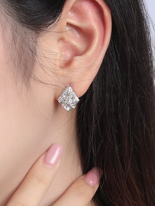 YUANFAN 925 Sterling Silver Irregular Vintage Stud Earring 1