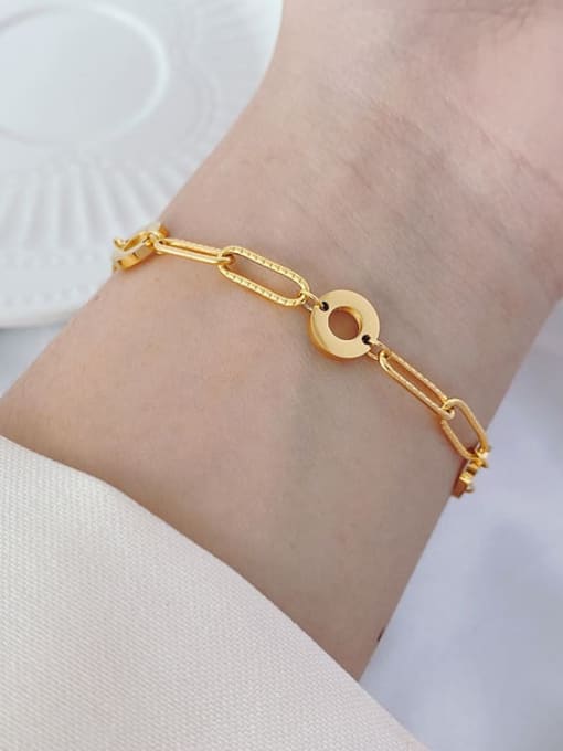 Gold bracelet Titanium Steel Geometric Chain Minimalist Link Bracelet