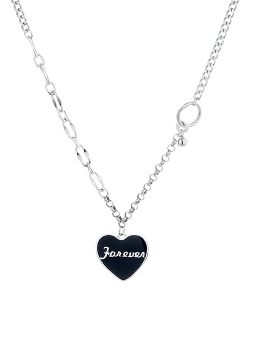 216L11.5g 925 Sterling Silver Heart Vintage Necklace