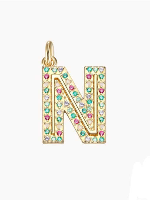Gold Pendant N 925 Sterling Silver Cubic Zirconia Dainty Letter Pendant