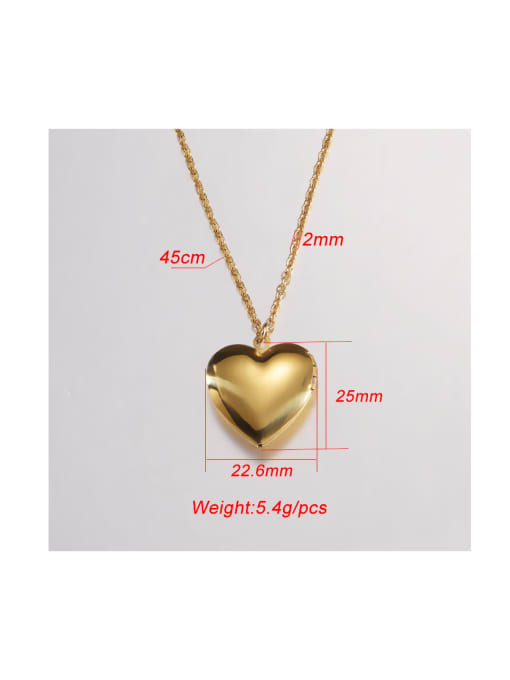 MEN PO Stainless steel can put photo peach heart photo box pendant necklace 1