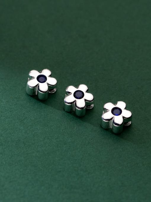 FAN S925 silver electroplating inlaid with 8mm five-petal flower spacer beads 3