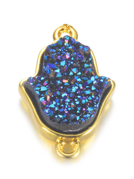 blue Multicolor Crystal Charm Height : 19 mm , Width: 12.5 mm